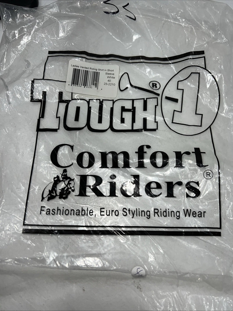 New Women’s White Tough 1 Comfort Riders Short Sleeve Riding Shirt. 40 D-32