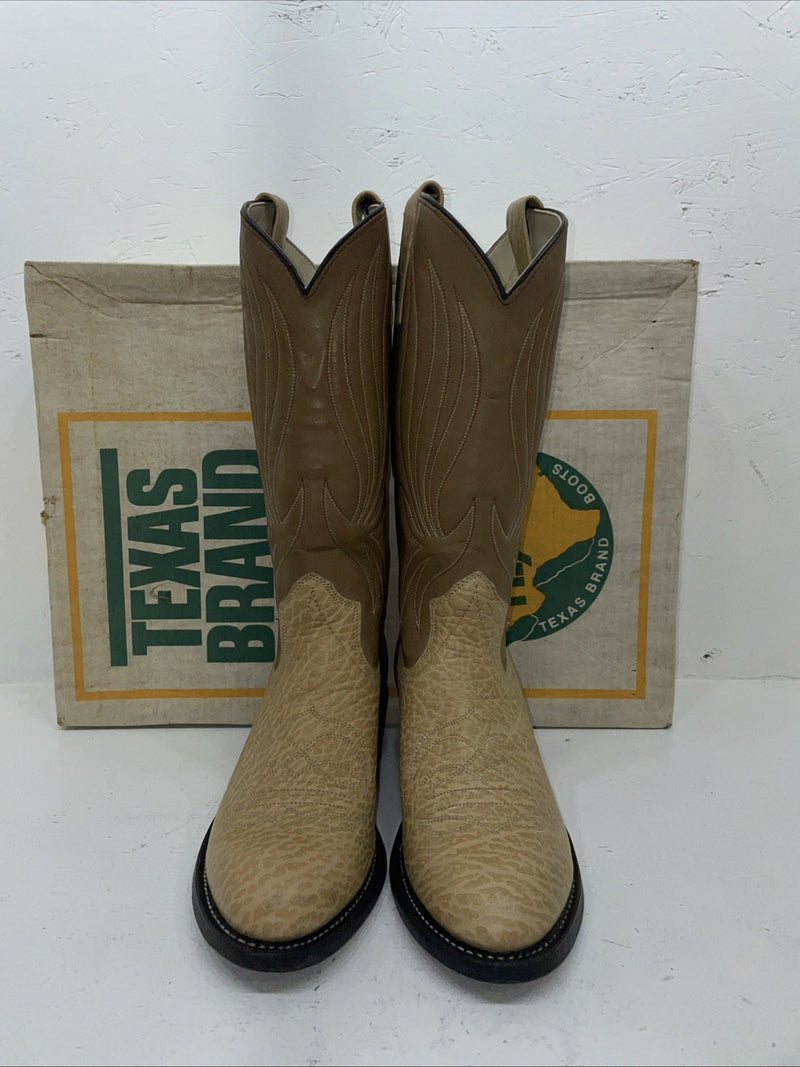 New Men’s Tan Texas Brand Cowboy Boots. 6085 8.5 8 1/2 D. 2-50