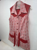 New Women’s Western Heritage Pink Designed Sleeveless Button Up Size 14 YY-128