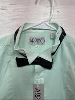 New ARPINO Blue Long Sleeve Button Up English Shirt Large X-86
