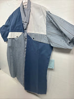 New Men’s Cowboy Threads Blue White Designed Short Sleeve Pearl Snap XL T-19
