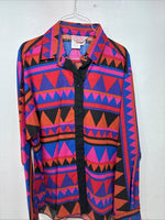 New Women’s H Bar C Multicolor Long Sleeve Pearl Snap Size 16 X 40 XL II-60
