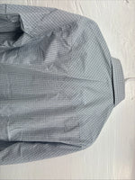 New Men’s Circle S Blue Gray Plaid Long Sleeve Pearl Snap 15 X 34 Medium Q-108