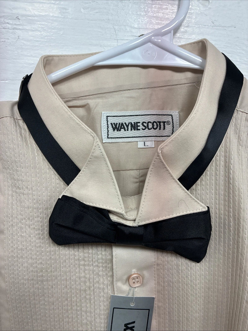 New Wayne Scott Tan Long Sleeve Button Up English Shirt Large X-77