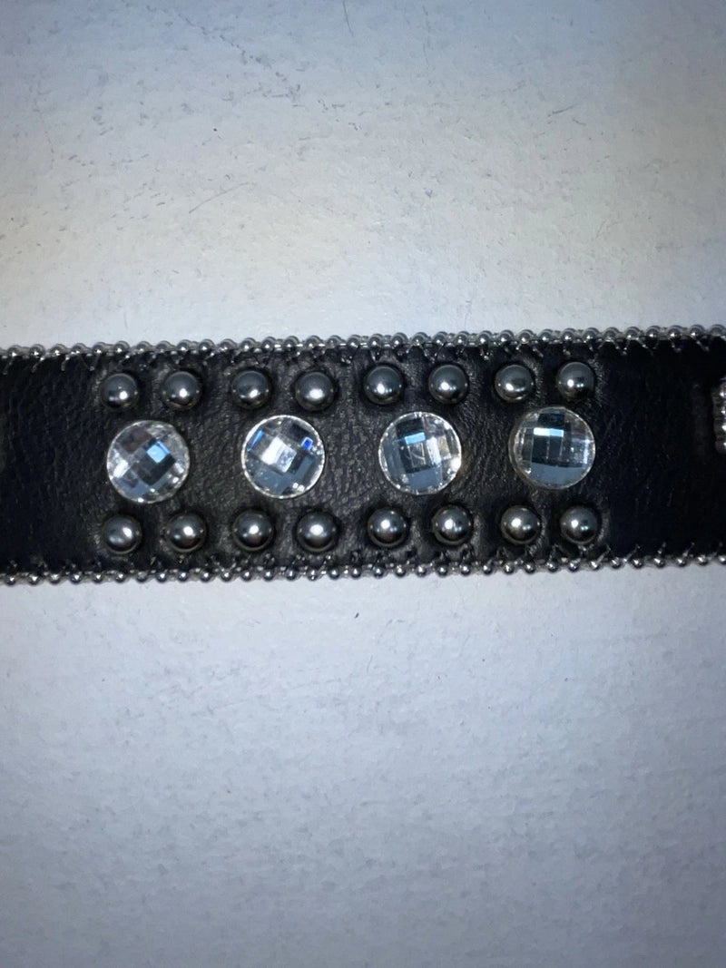 New Black Genuine Leather Blazin Roxx Silver Bling Cross M Belt #N3510401 Z-76