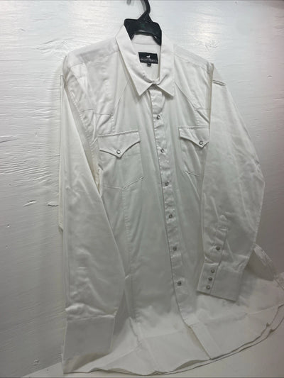 New Men’s Western Express White Long Sleeve Pearl Snap XXXL