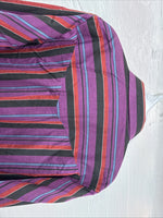New Men’s ELY Cattleman Purple Stripe Long Sleeve Pearl Snap 15.5 Medium AA-112
