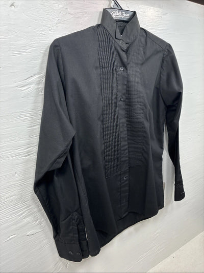 New Hobby Horse Black Long Sleeve Button Up English Shirt Petite Small DD-7