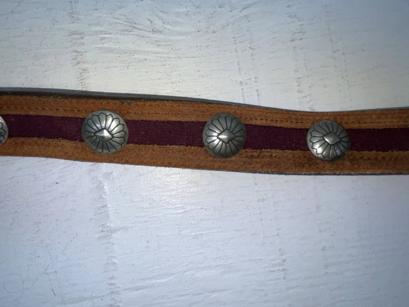 New Brown Genuine Leather Nocona Silver Pendent 28” Belt #399 JJ-143