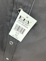 New Men’s ELY Cattleman Black Short Sleeve Pearl Snap 18.5 2XL F-76