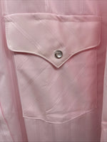 New Men’s Panhandle Slim Pink Stripe Short Sleeve Peal Snap 17 XL R-75