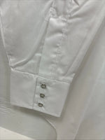 New Men’s ELY Cattleman White Blue Embroidered Long Sleeve Pearl Snap 2XL H-29