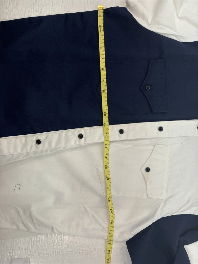 New Men’s Cowboy Threads Blue White Long Sleeve Button Up Large V-80