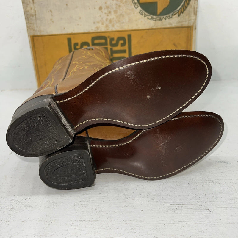 New Women’s Tan Texas Brand Cowboy Boots. L195 6 M. 20-83