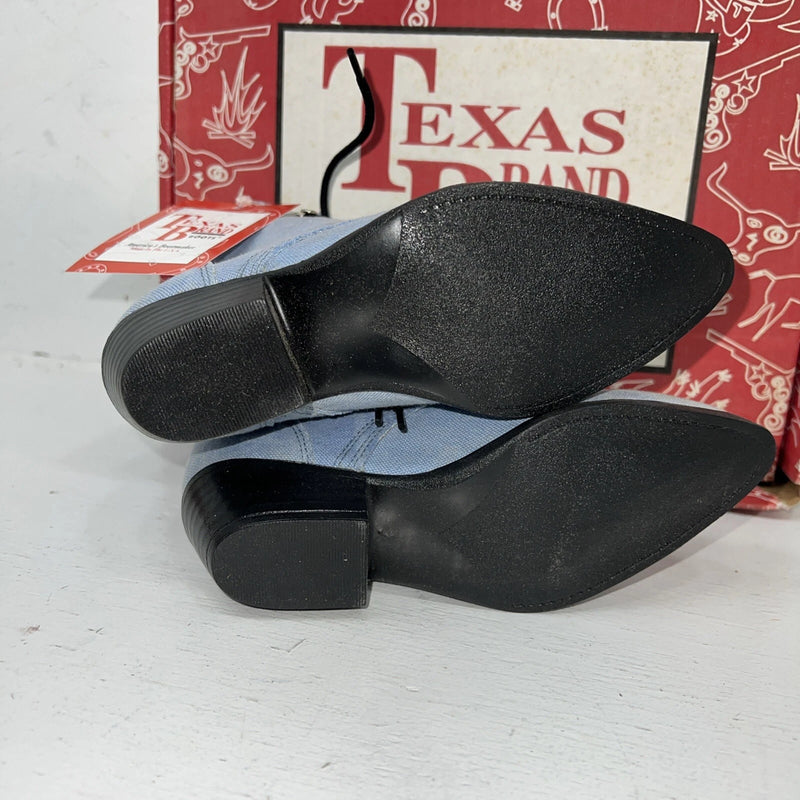 New Children’s Blue Denim Texas Brand Cowboy Boots. 10.5 10 1/2 D. 24-64