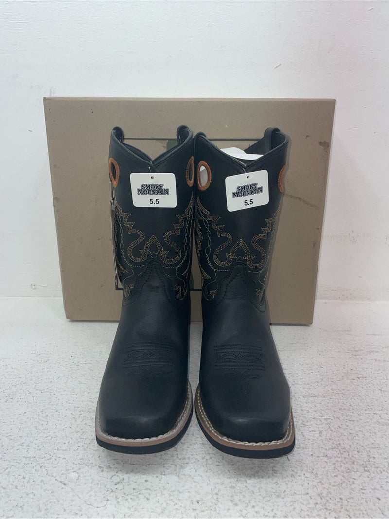 New Youth Black Smoky Mountain Cowboy Boots. 3242 Y 5.5 5 1/2. 2-140