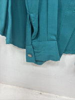 New Women’s Roughrider Blue Long Sleeve Button Up Size Large TT-133