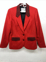 New Women’s Red Pioneer Wear Wool Blazer 14 #06151 UU-1
