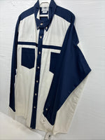 New Men’s Cowboy Threads Blue White Long Sleeve Button Up XL O-38