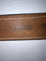 New Brown Genuine Leather Textan Colored Stripes 34” Belt #028856 Z-148