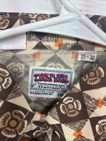 New Men’s Denver Westerns Brown Long Sleeve Pearl Snap 15 X 32 Medoum K-84