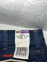 New Men’s Cowboy Cut Classic Fit Wrangler Denim Jeans. 17/18x34 F-37