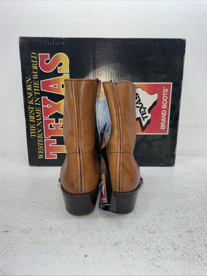 New Men’s Brown Texas Brand Cowboy Boots. M 354 8.5 8 1/2 D. 3-90