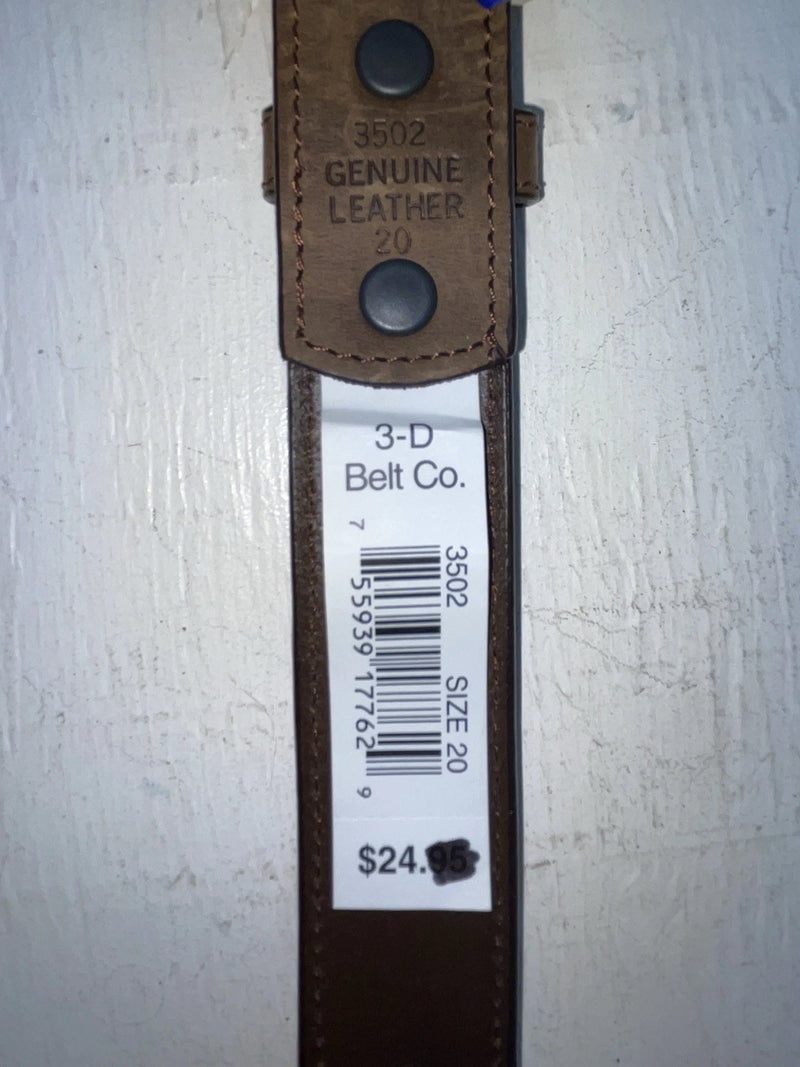 New Brown Genuine Leather 3D Weaved And Silver Pendent 20” Belt #3502 NN-86