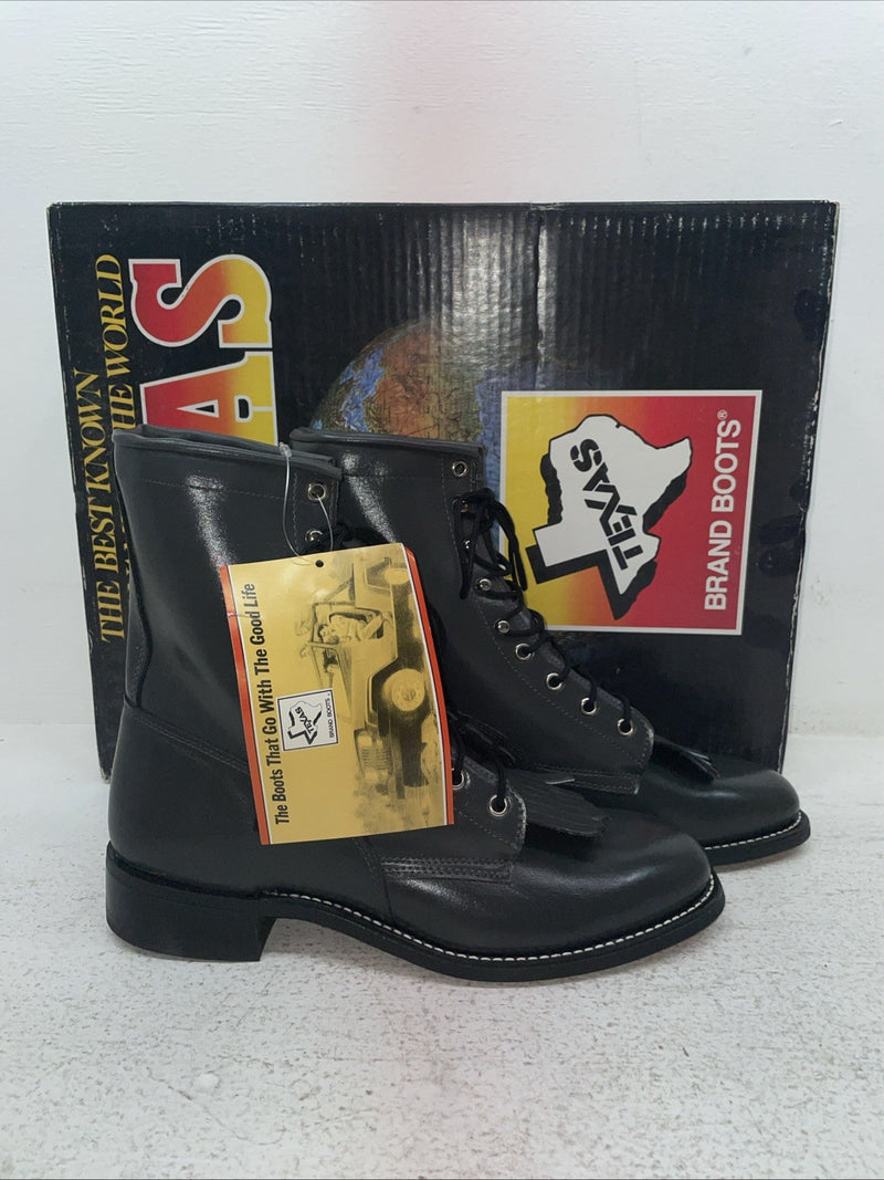 New Men’s Gray Lace Up Texas Brand Cowboy Boots. 8852 8 E E. 1-118