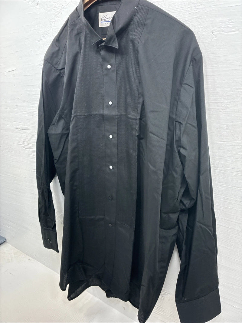 New Men’s Classix Black Under Tux Long Sleeve Button Up XL O-30