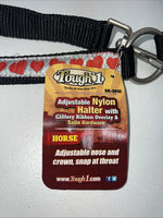 New Tough 1 Black Nylon Halter With Red Hearts Full #50-2031 3C-11