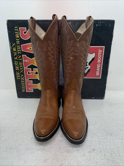 New Men’s Brown Texas Brand Cowboy Boots. 5214 7.5 7 1/2 D. 3-155