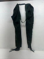NOS Green Whitman Show Chaps With Fringe Adjustable Waist 44” L-23