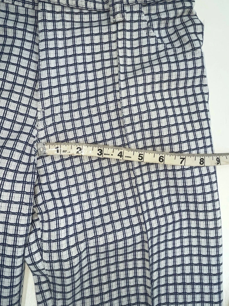New Vintage Blue Checkered Polyester Pants #5450087 NN-153