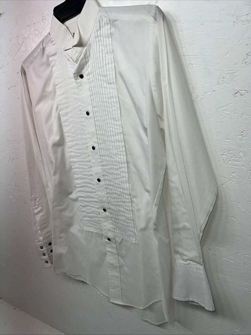 New Men’s ELY Tuxedo White Long Sleeve Button Up Small Shirt 3B-74