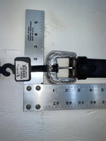 New Black Genuine Leather Double S Silver Pendent 28” Belt #3508501 JJ-49
