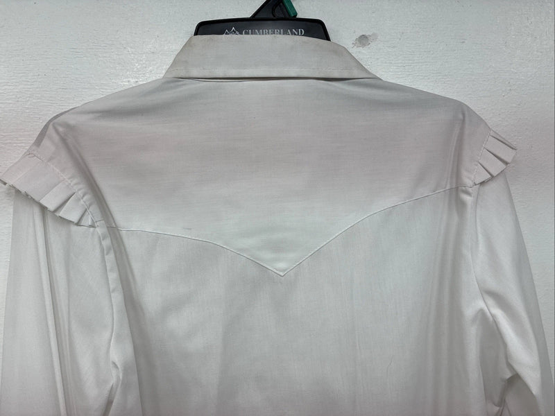 New Women’s H Bar C White Long Sleeve Pearl Snap Size 38 YY-115