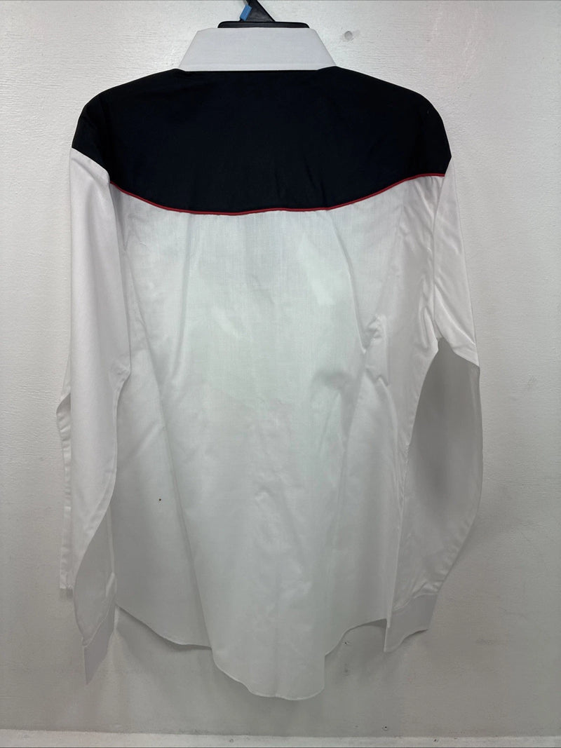 New Women’s Country Charmers Flame Designed Long Sleeve Pearl Snap 2XL GG-54