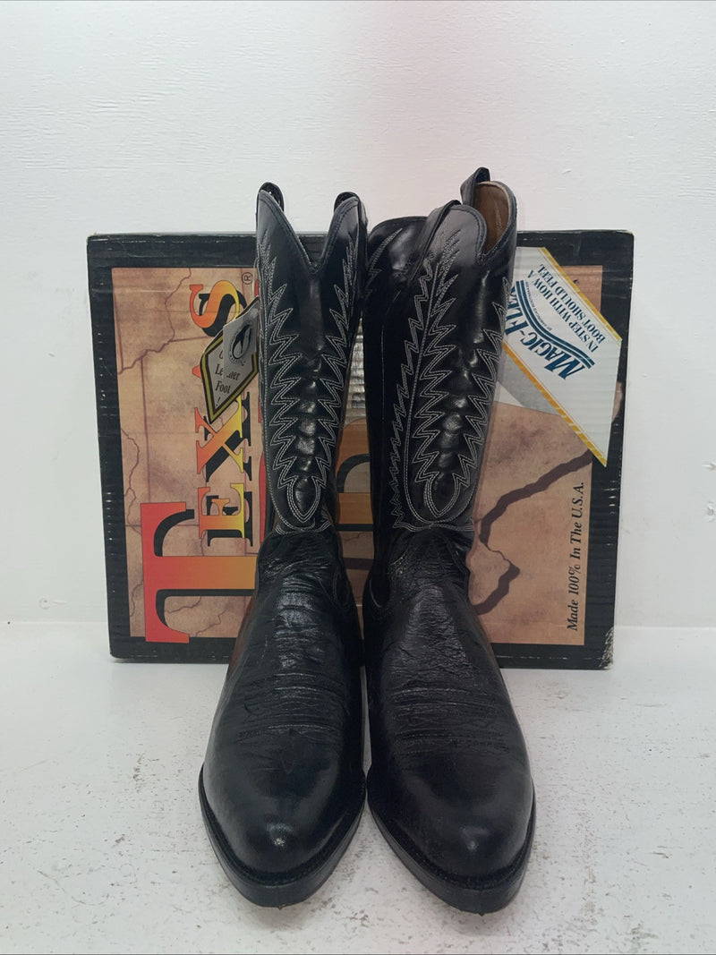 New Men’s Black Texas Brand Cowboy Boots. 1250 10 E E. 7-27