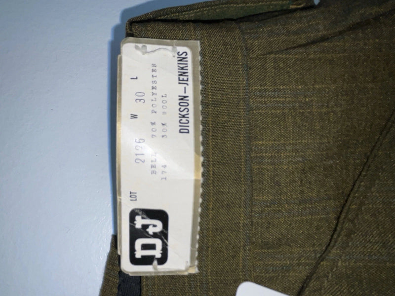 New Vintage Green Dickson Jenkins Polyester Pants #2126 3B-15
