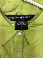 New Women’s Gordon James Green Short Sleeve Button Up Large KK-75