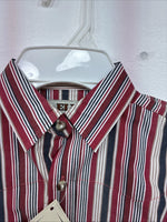 New Kids ELY Classic Red Stripe Long Sleeve Pearl Snap Small DD-138