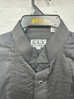 New ELY Tuxedo Black Long Sleeve Button Up English Shirt XL AA-50