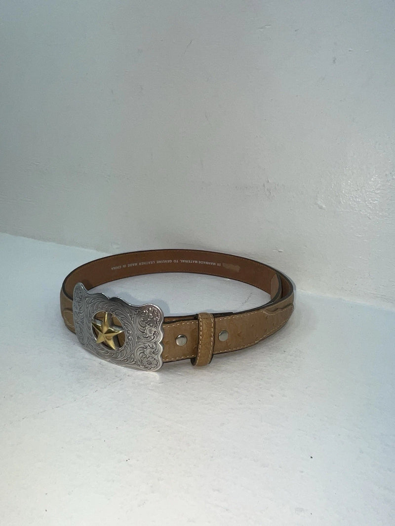 New Cream Genuine Leather 28” Belt #N1344998 Z-45