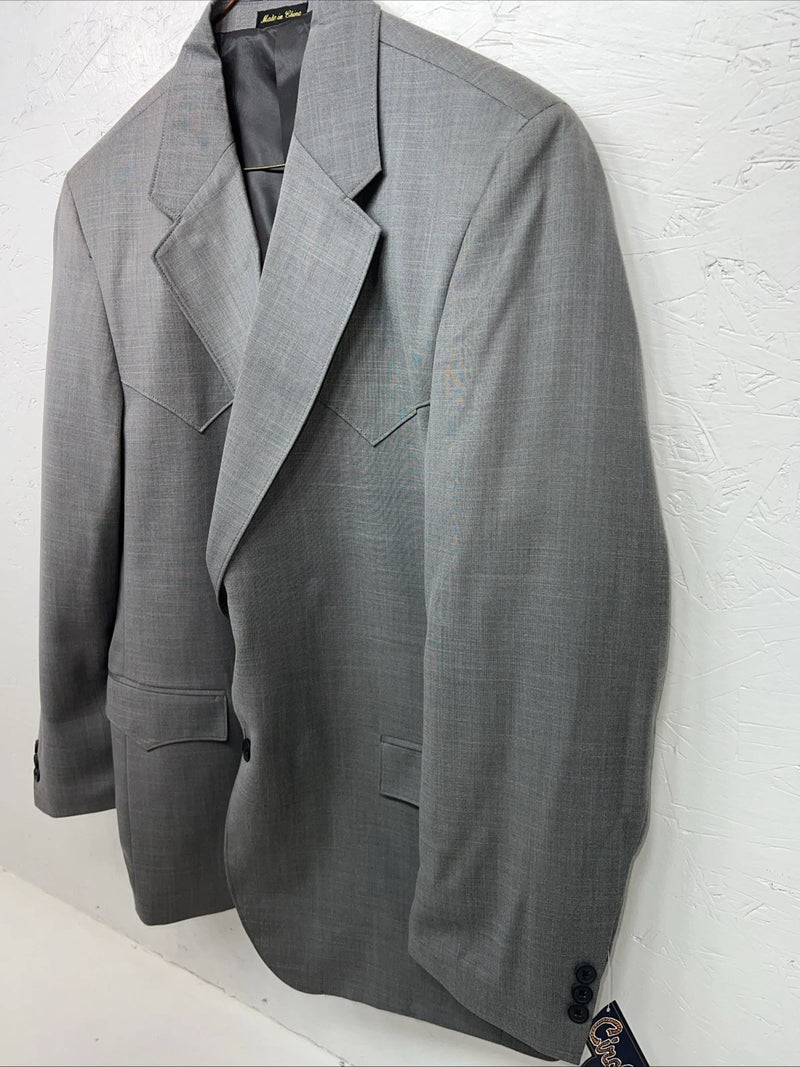 New Men’s Circle S Grey Suit Jacket 46R #25832 T-605