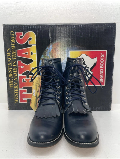 New Women’s Navy Texas Brand Cowboy Boots. 4445 8 M. 16-18
