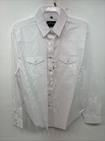 New Women’s White Horse White Long Sleeve Pearl Snap Large KK-74