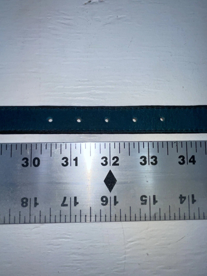 New Blue Genuine Leather Silver Pendent 32” Belt JJ-24