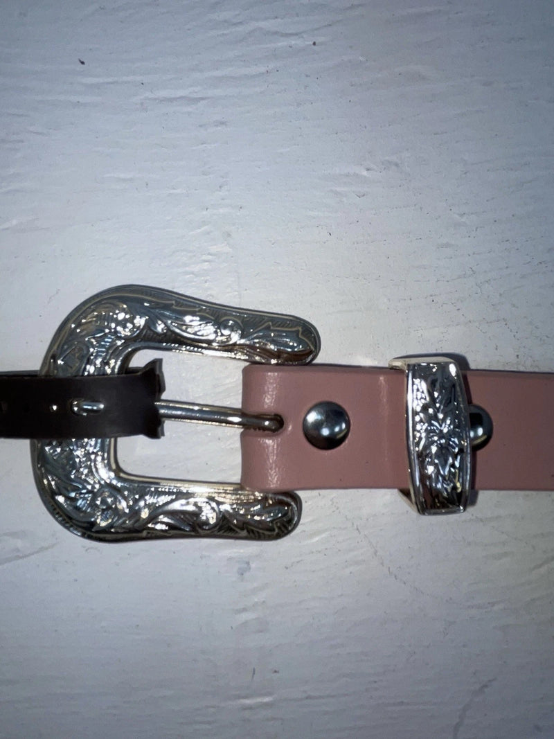 New Pink Genuine Leather Nocona Silver Bling 32” Belt #N4420430 JJ-46