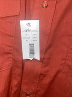 New Men’s White Horse Orange Long Sleeve Pearl Snap Medium B-113